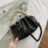 Bag Solid Color Elegant Female Tote 2024 Fashion Soft Leather Women Designer Handbag Casual Travel Shoulder Messe Cloud