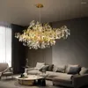 Candeliers American Round Round Lustelier Crystal Light Gold Living Room Decoration El LED LED YX456TB