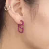 Pendientes de letra de temperamento de moda V Pendientes de diamantes rosas simples y minimalistas de alta gama 2023 Pendientes nuevos