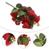 Party Decoration Simulated Fruit Spetts Berries Home Plant Decor Red Fake Strawberry Raspberry Stems Foam Artificial Child Pography Props