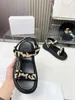 designer sandal for women platform sandals sandale slides shoes thick bottom summer flat heel hook loop casual beach buckle genuine leather high quality with box 10A