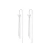 Studörhängen 2024 Fashion Simple Long Tassel Butterfly Drop Silver Color Hanging Women Earring Summer Jewel Girls Party Gifts