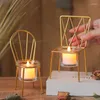 Candle Holders Metal Crafts Chair Shape Holder Candlestick Desktop Decoration Home Living Room Light Dinner Table Decor