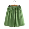 Mesdames Summer Plus Shorts pour femmes Large Loose Green Wide Leg 3xl 4xl 5xl 6xl 240415