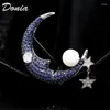 Broches Donia Jewelry Personnalité de mode Zircon Stars Moon Shape Brooch dames Temperament Pearl Simple Pin Châle
