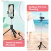 Selfie monopods Téléphone portable Sétille Trépied Bluetooth Remote sans fil Self Stick Téléphone support avec une lumière de remplissage de beauté pour le téléphone Y240418 Y281RJ