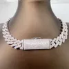 Biżuteria hip -hopowa moissanite S925 Sterling Silver with Moissanite Diamond 18 mm Cuban Link Chain