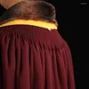 Etniska kläder kinesiska tibetanska buddhistiska munks kläder lama kläder vinter dagang tjock mantel meditation manteau män kvinnor