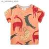 T-shirts Jumping Meters 2-7t Summer Boys Animal T-shirt imprimé Fashion Short Sleeve Childrens T-shirt Top Baby Clothing Q240418