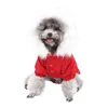 犬アパレルペットコットン衣類素敵な快適な高級職人熱式2脚のコート服の服
