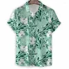 Chemises décontractées pour hommes fleur de dessin animé 3d Imprimer Hawaiian chemise pour hommes à manches courtes bouton bouton d'été de chemisier de revers en vrac vêtements