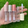 Opslagflessen 5 ml kleurrijke dikke wand heldere lipgloss buis big borstel cosmetisch roze witte lip gloss korte vet container verpakking