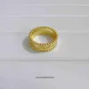 Roches de bijoux haut de gamme pour Vancleff Womens Four Leaf Clover Matching Platinum Kaleidoscope 18K Rose Gold Couple Ring Original 1: 1