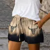 Dames shorts Casual Drawring vrouwen zomer dunne zacht zweet absorberend vintage printen vrouwelijk strand
