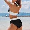 Swimwwear Women Luxury Swimsuit Sexy Bikinis Sets High Waist Bikini Set Two Piece Color Block Floral Imprimé Buste