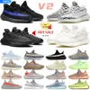 Klassiska V2 Running Shoes Designer Men Kvinnor Non-Slip Outdoor Tennis Reflective Black White Breattable Trainers Flat Walking Lace-Up Plate-Forme Sports Sneakers 36-47