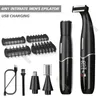 Áreas íntimas Corte de cabelo Precision Shaver Men Biquíni Linha sensível Bolas de barbear ovos de cabelo pubiano Face Barba Clipper 240418