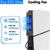 Pads Cooling Fan with 3 Speed Cooler for PS5 Slim Disc & Digital Edition Console with LED Light USB 2.0 Hub for PS5 Slim Accessories