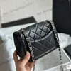 Luxusmarke Kalbskin Klassische Mini Square Quilted Bags Diamond Gitter Gold Silber Kette Crossbody Handtaschen Schwarze weiße Kartenhalter