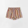 Plus -storlek Rainbow Stripe Print Casual Summer Short Elastic midja Löst blommor Shorts Kvinnlig strand 240415