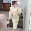 Robes de travail Femmes Robe Set Twist Twist Cardigans en tricot et Skinny Female Streetwear Two Piece Costumes Ternits Suit Femme G267 DROP DHTYJ