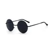 Ретро винтажный черный серебряный готический стимпанк круглые металлические солнцезащитные очки для мужчин.