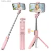 Monopodi selfie monopodi Wireless Selfie Stick Tripode Stand con telecomando staccabile per iPhone cellulare tiktok live streaming y240418