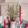 Decorative Flowers 40Pcs Artificial Pine Branch Realistic Faux Green Plants Christmas Wreath DIY Crafts Home Wedding Decoration