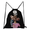 Boodschappentassen op maat gemaakte unisex rugzak schattige cartoon super mama print drawstring pocket mom en baby patroon praktische eco schoentas