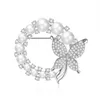 Brooches Rhinestone Circle Trendy Leaf Brooch Pins Wedding Gifts Wreath Butterfly Elegant Clothes Accessories