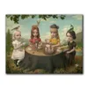 Allegory of the Four Elements Wall Art Canvas Prints av Mark Ryden, Surrealism Art Cartoon Oil målning, popkonst affisch, berömda väggbilder för vardagsrumsheminredning