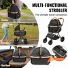 Dog Carrier VEVOR 66 lbs Pet Stroller Foldable Do Puppy Stroller with Brakes Storae Basket Detachable Carrier for Small to Medium Dos L49