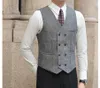 Men's Vests Double Breasted Coat Deri Yelek Erkek Nightclub Bar Work Formal Business Dress Wedding Vest Chaleco Hombre