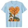Dames t-shirts Het is herfst y'all schattige kabouters pompoen herfstboom bladeren t-shirt kawaii kleding grafische stukken