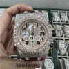 Luxury AP Diamond Iced Mosonit może przechodzić testowe mężczyzn męskie dla projektantów zegarków o wysokiej jakości moissanite Montre Out Automatyczne męskie Luxe S i67 Cy