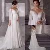 Maternity Chiffon Wedding Dress 2023 Long Sleeves Bohemian Pregnant Bride Gowns Elegant Simple Robe De Mariage