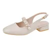 أحذية الصيف Hip Women Womens Womens الكعب السميك على طراز Fairy Belt Back فارغة Mary Jane Fashion Sandles Heels 240228