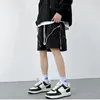 Heren shorts Male 2024 Solid modieuze pant High Street Style Multi-Zipper Cargo Pants Men Men Clothing Hip Hop Drawing Baggy