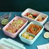 Bento Boxes Kitchen 1100 ml Microwave Lunch Box blé Paille Dîne Conteneur de stockage de nourriture pour enfants