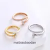 High -End -Designer -Schmuckringe für Frauen Carter New Classic Grade Nagelring für Männer und Frauen 18k Gold Rot farbloser Mode Offener Ring Original 1: 1 mit echtem Logo