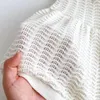 Robes de fille Robe en tricot mince d'été pour les enfants filles 3m à 3 ans coréen creux outre manche courte mignon princesse solide