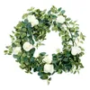 Dekorative Blumen Eukalyptus Girlande mit künstlicher Blume gefälschte Rosen Weinwand Hanging Pflanze Seidenurlaub