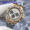 Top AP pols horloge Epic Royal Oak Series 26231 OR Womens 18K Rose Gold Original Diamond Panda Face 37mm automatisch mechanisch horloge