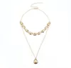 Colliers pendentifs Gold ethnique multi-couches Collier Collier Sequage de plage Chaîne Chureur Femmes Jewelry2319362