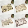 Carpets Vintage Old Map Doormat Super Soft Flannel Carpet For Kitchen Bedroom Non-Slip Decor Geometric Floor Door Mat 40x60cm