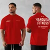 Męskie vintage ponadwymiarowa Tshirt Summer Sport Fitness Bawełniana załoga szyi z krótkim rękawem Joggers Gym trening Tshirts 240412