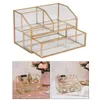 Makeup Brushes Cosmetic Storage Box 2 Tier Countertop Jewelry Display Organizer Dekorativ dekoration