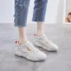 Fitness Shoes Platform Leather White Women's Elevator Lace-up Breathable Casual Korean-Style Sports Women