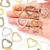 Charmes 15pcs 5 couleurs alliage concis en forme de coeur creux charme pour bracelet collier pendant des bijoux de bricolage accessoires de bijoux fabriqués 24 25 mm A133