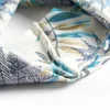 Hårgummiband 2021 Kvinnor Floral Print Summer Bohemian pannband Turban Wrap Hair Bands Print Vintage Cross Bandage Bandanas Hårtillbehör Y240417